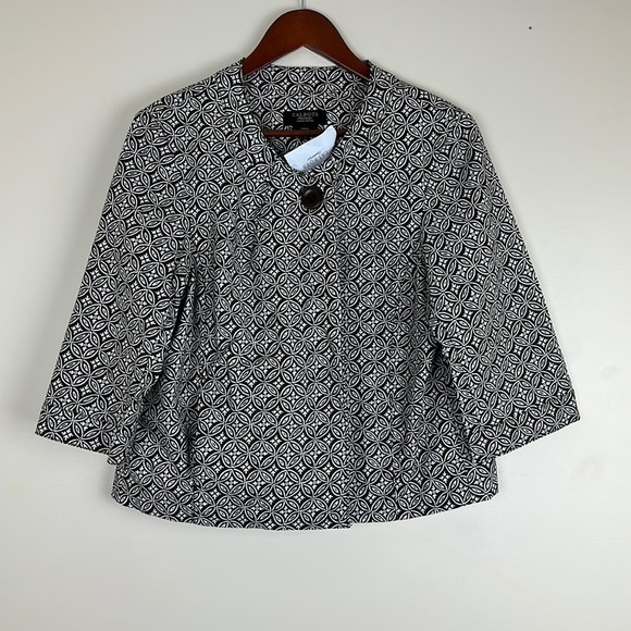 Talbots Woman's Size 14W Petites Stretch Blazer 3/4 Sleeve Single Button - Picture 1 of 6